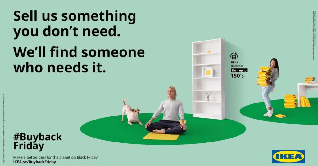 Баннер IKEA для продвижения хэштега #buybackfriday
